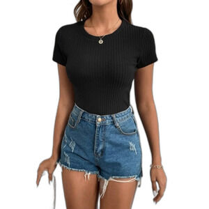 Women's STREETWEAR SOCIETY Basic solid form Fitted Tee.